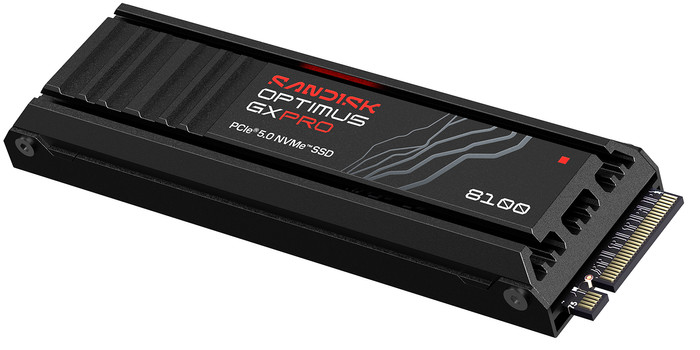 SANDISK Optimus GX PRO 8100 1TB Heatsink PCIe 5.0 NVMe SSD voorkant
