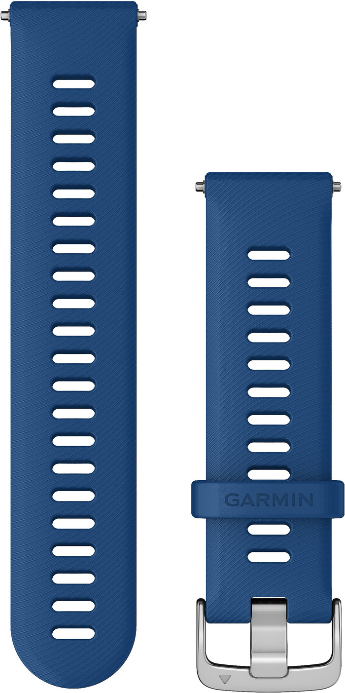 Garmin Bracelet en Silicone Bleu/Argent 22 mm Main Image