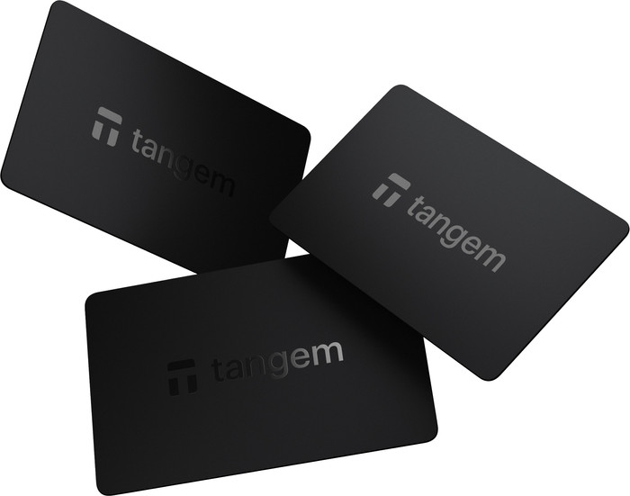 Tangem Wallet 2.0 - Secure Crypto Cold Wallet - 3 Card Set Classic Black voorkant