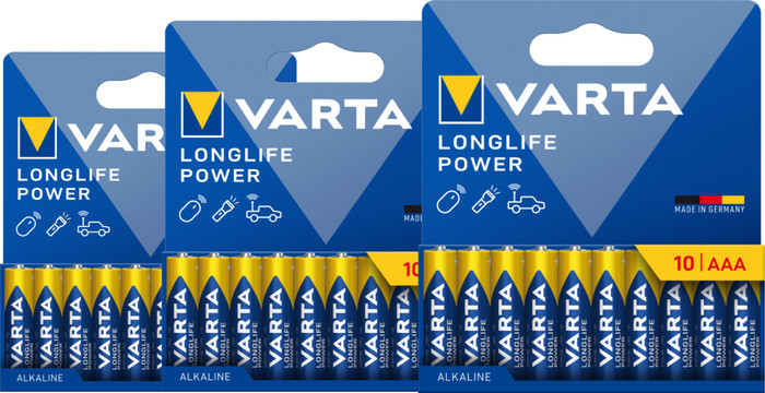 Varta Longlife Power AAA Lot de 30 Pièces Main Image