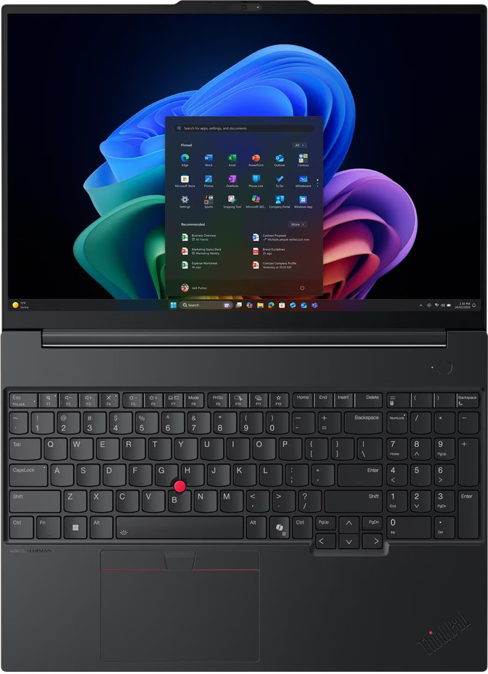 Lenovo ThinkPad E16 Gen 3 (Intel) Copilot+ PC - 22AY007PMH QWERTY bovenkant