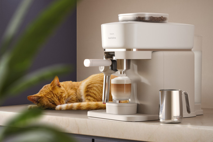 Philips Baristina Latte BAR400/00 Wit product in gebruik