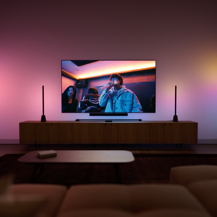 Philips Hue Play Wall Washer Noir Lot de 2 + HDMI Sync Box 4K produit à l'usage
