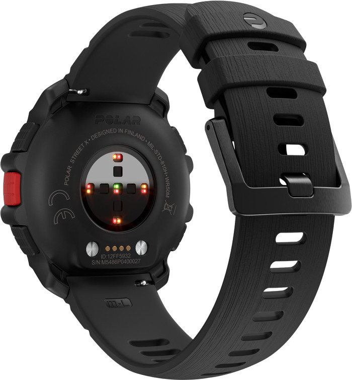 Polar Street X Bracelet en Silicone Noir 22 mm S/L produit à l'usage