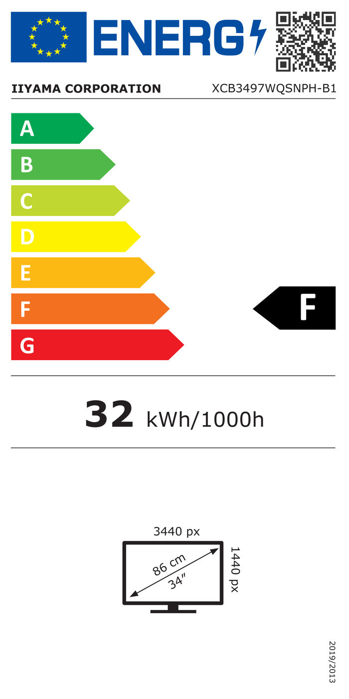 Iiyama Prolite XCB3497WQSNPH-B1 energielabel