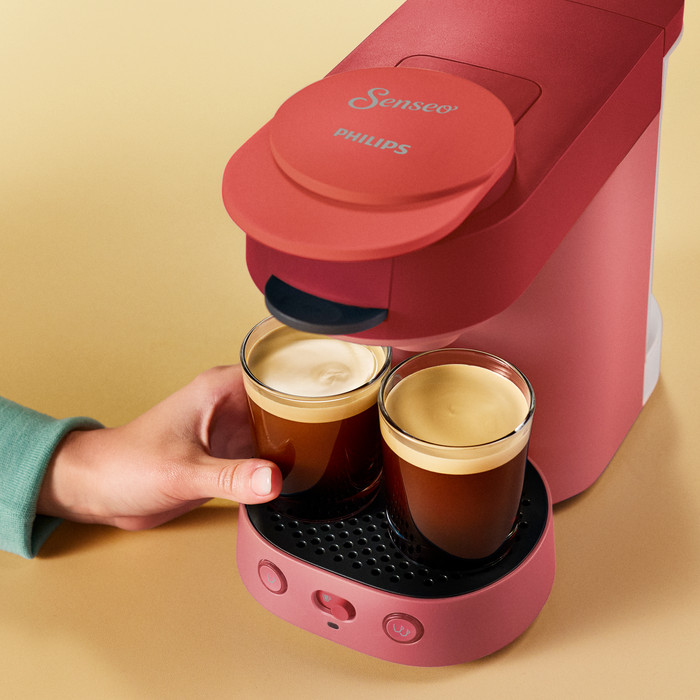 Philips koffiepadmachine Senseo Vibe CSA225/90 Rood product in gebruik