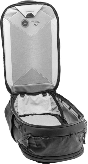 Peak Design Sac à Dos de Voyage 45 L v2 Black intérieur