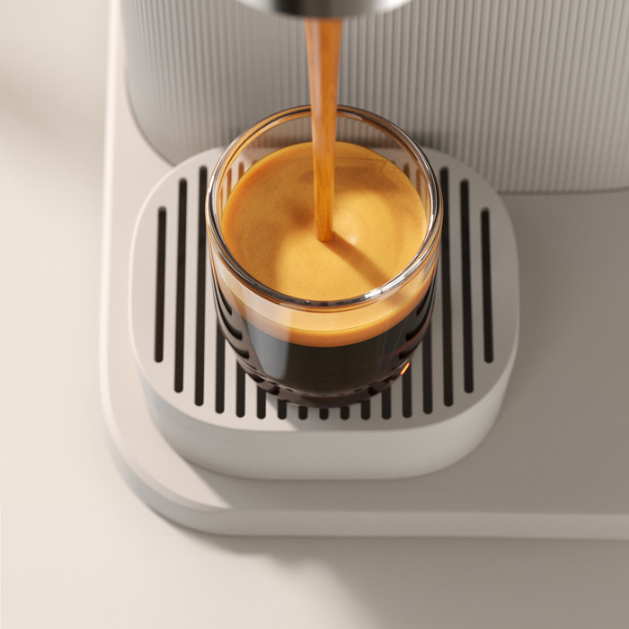 Philips Baristina BAR308/00 Wit + Melkopschuimer product in gebruik