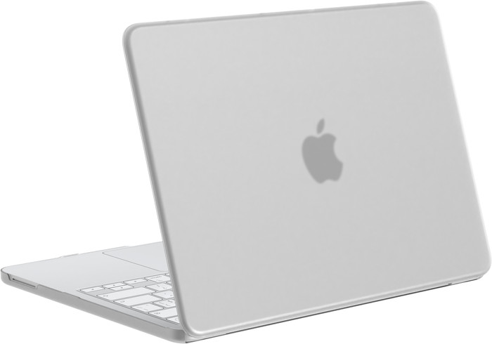 BlueBuilt Hardcase Transparant Mat voor Apple MacBook Neo product in gebruik