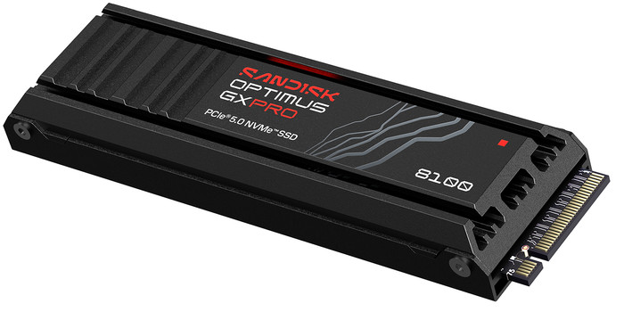 SANDISK Optimus GX PRO 8100 2TB Heatsink PCIe 5.0 NVMe SSD voorkant