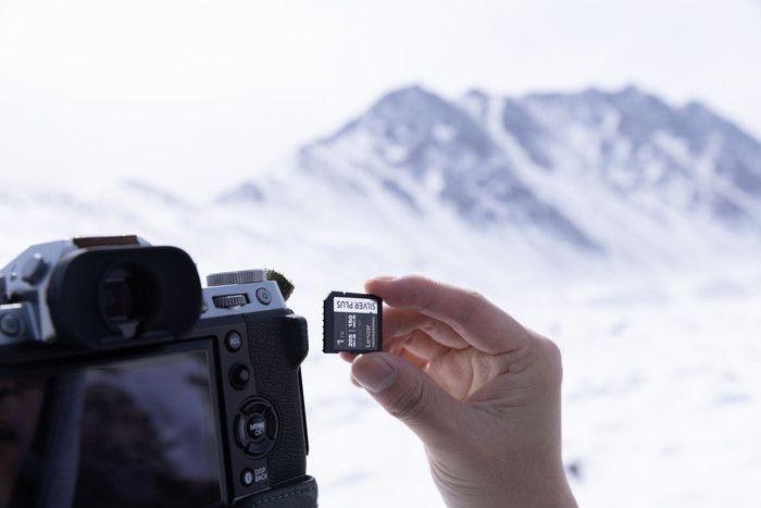Lexar Professional SDXC Silver Plus 256GB 150MB/s product in gebruik