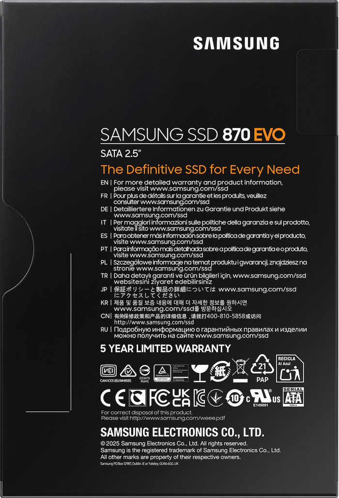 Samsung 870 EVO 2,5 inch 8TB verpakking