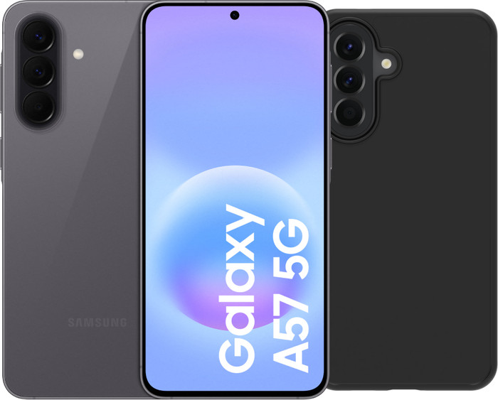 Samsung Galaxy A57 256 Go Gris 5G + BlueBuilt Back Cover Noir Main Image