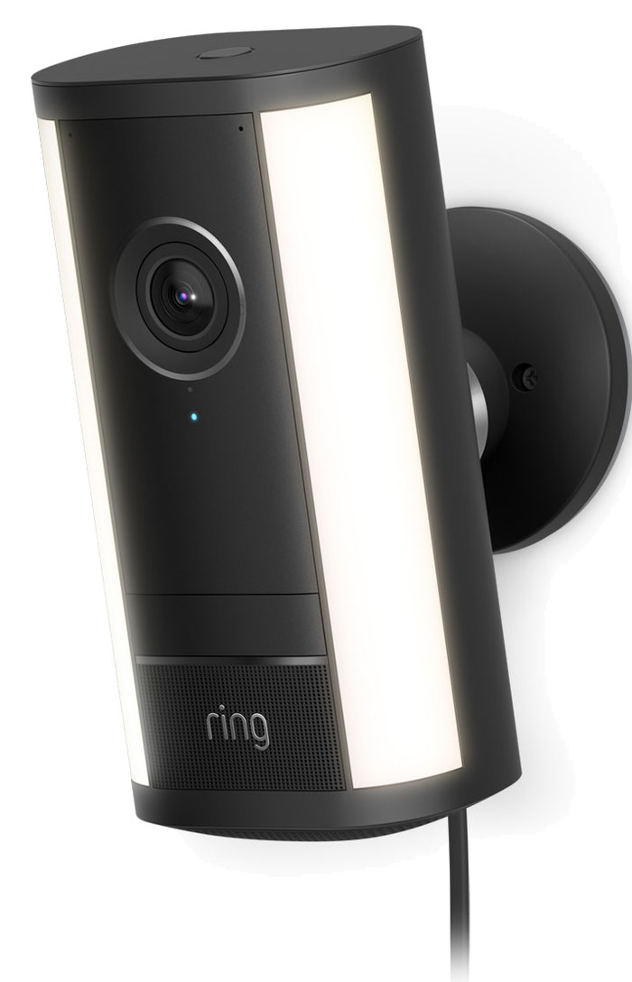 Ring Spotlight Cam Pro 2e Génération Filaire Noir côté droit