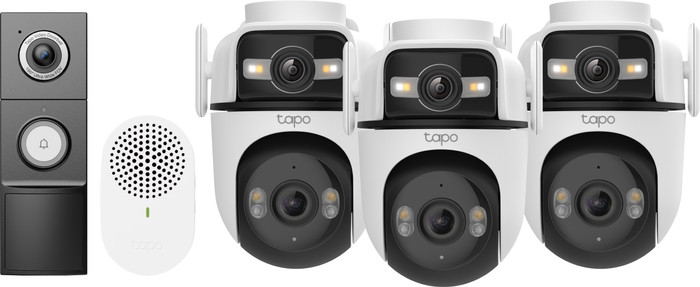 TP-Link Tapo C545D 3-Pack + D235 Smart Battery & Wired Doorbell Main Image