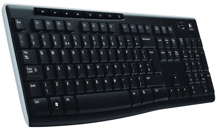 Logitech K270 Draadloos Toetsenbord AZERTY linkerkant