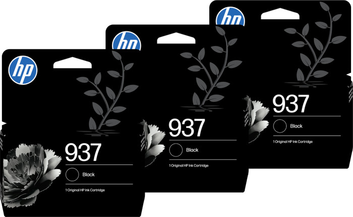 HP 937 Cartridge Zwart Triple Pack Main Image
