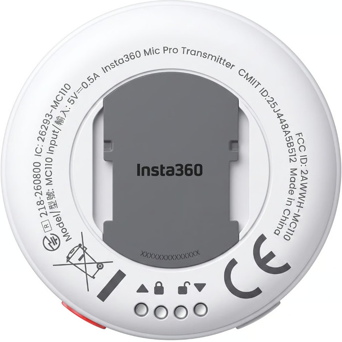 Insta360 Mic Pro Zender (Arctic White) achterkant