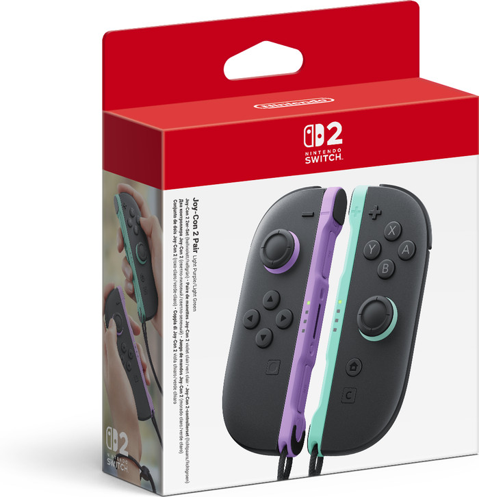 Nintendo Switch 2 Joy-Con set Paars/Groen verpakking