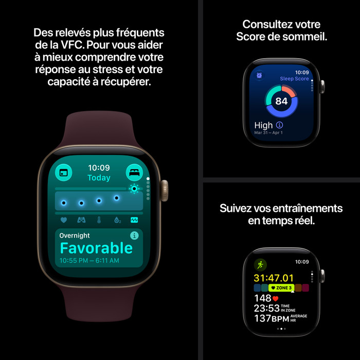 Apple Watch Series 12 Cellular 42 mm Céramique Bleu Nuit Bracelet Sport S/M visuel fournisseur