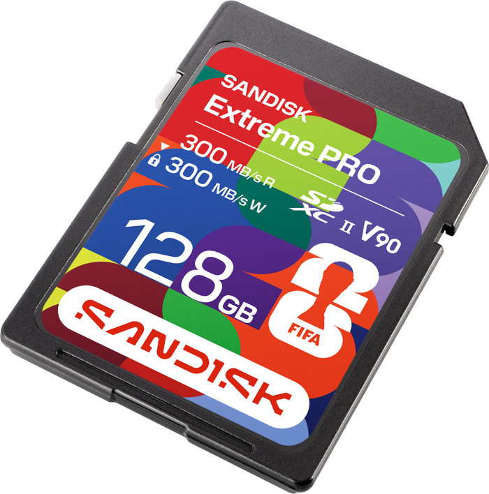 SANDISK SDXC Extreme PRO FIFA World Cup 2026 Edition 128GB 300MB/s rechterkant