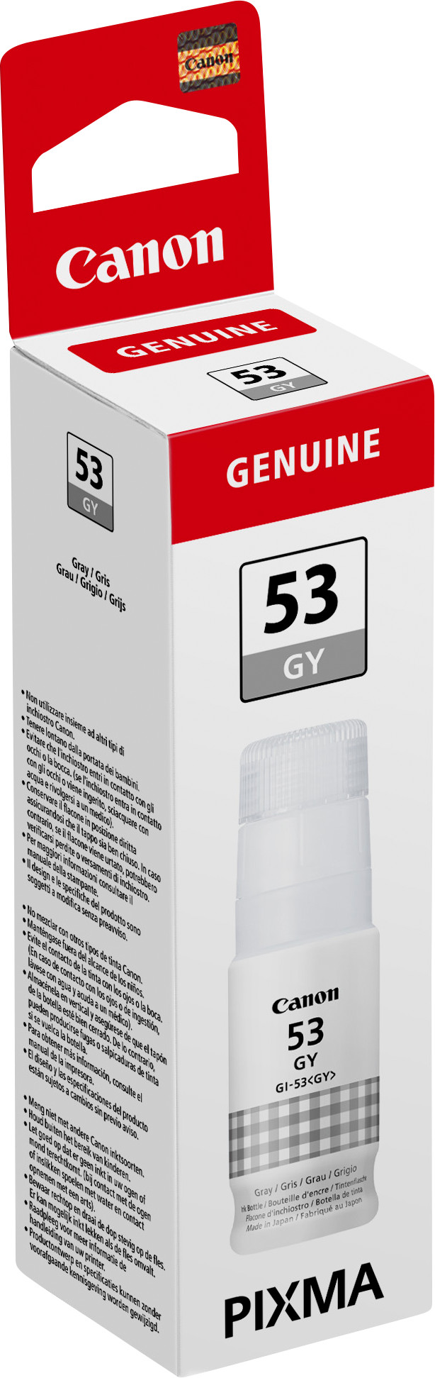 Canon GI-53 Bouteille d'Encre Gris emballage