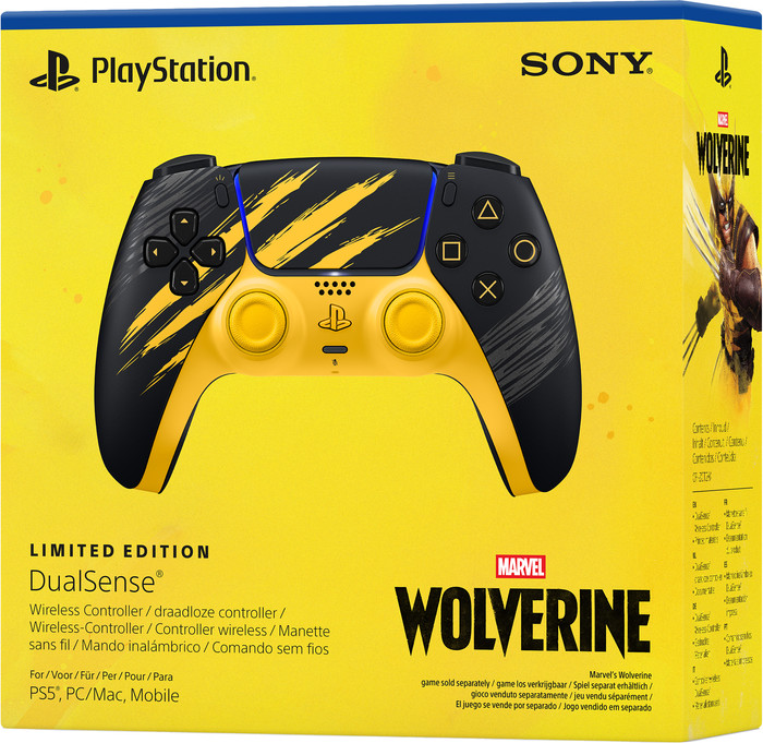 Sony PlayStation 5 Manette Sans Fil DualSense Wolverine Battle Yellow Limited Edition emballage