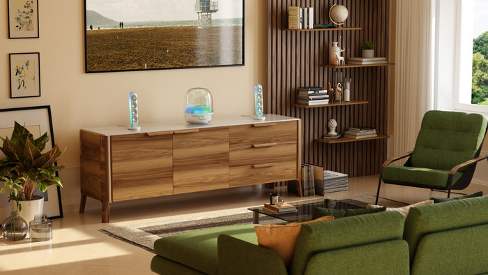 Harman Kardon SoundSticks 5 Wifi Wit product in gebruik