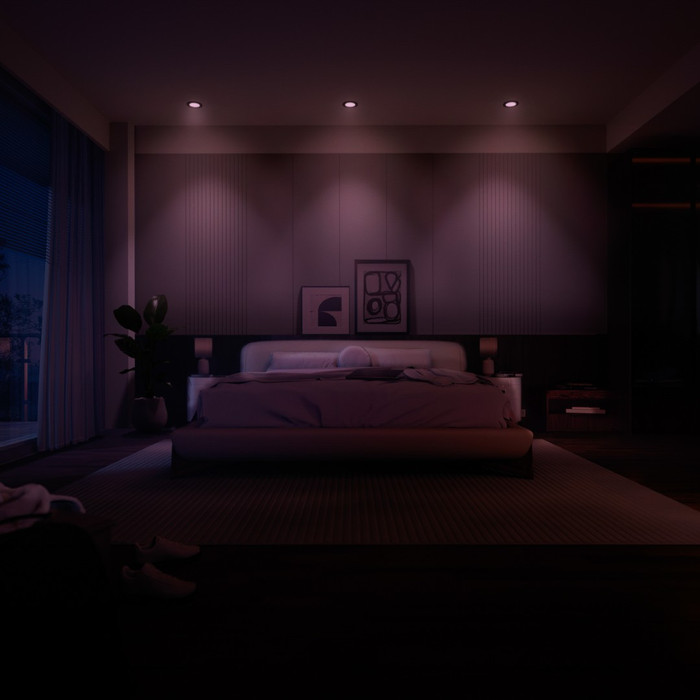 Philips Hue Inbouwspot Slim - White and Color - 90mm - Zwart product in gebruik