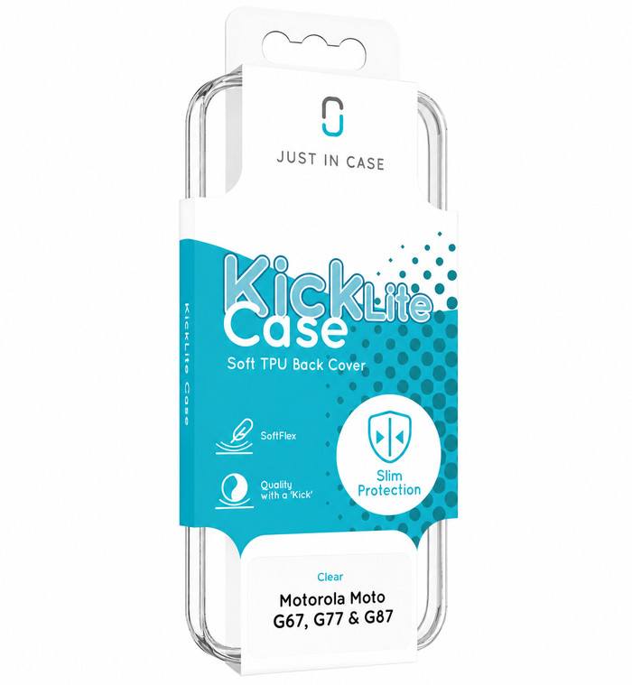 Just in Case Soft Design Motorola Moto G67 / G77 / G87 Back Cover Transparant verpakking