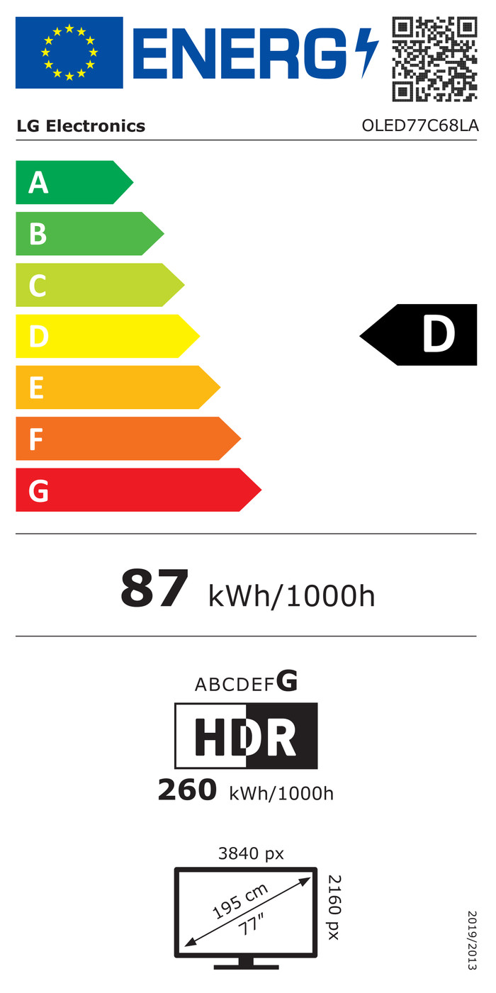 LG OLED 77" C6 (2026) energielabel