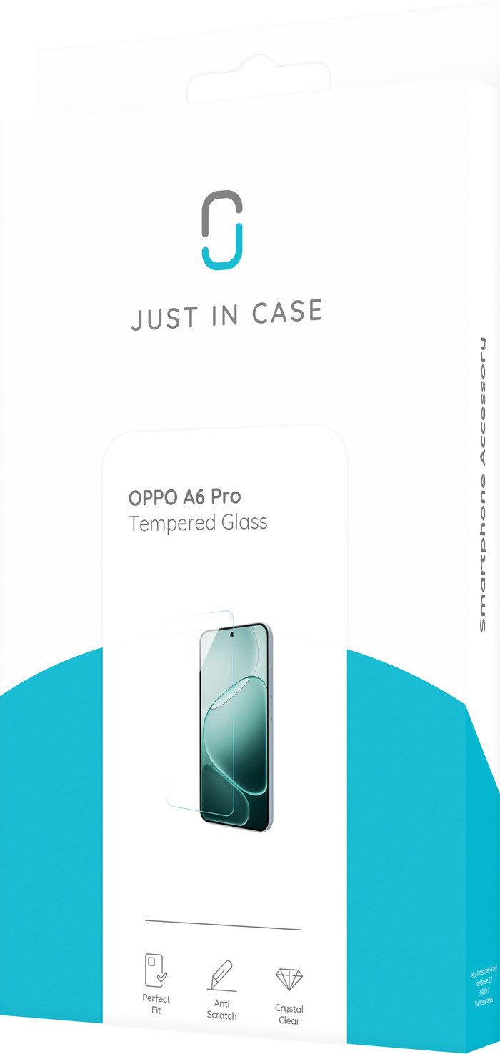Just In Case Tempered Glass OPPO A6 Pro Screenprotector verpakking