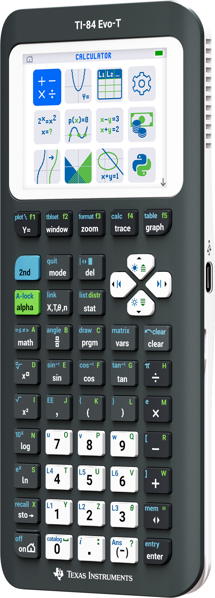 Texas Instruments TI-84 Evo-T Calculatrice Graphique côté gauche
