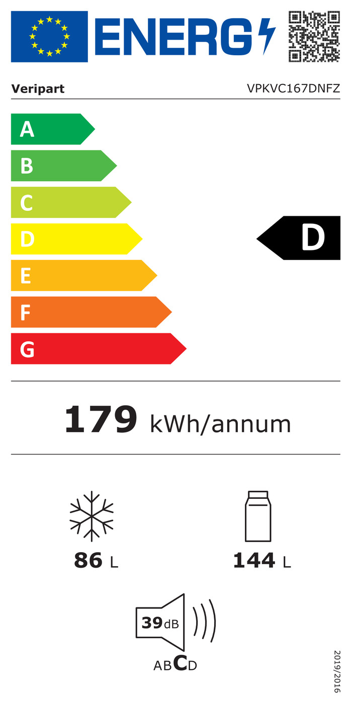 Veripart VPKVC167DNFZ energielabel