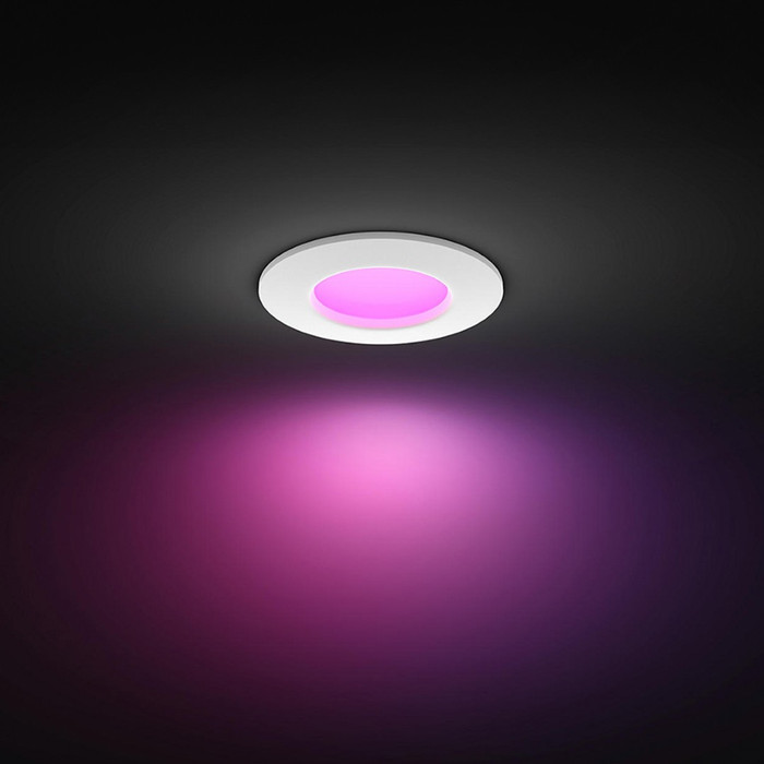 Philips Hue Inbouwspot Slim - White and Color - 90mm - Wit voorkant