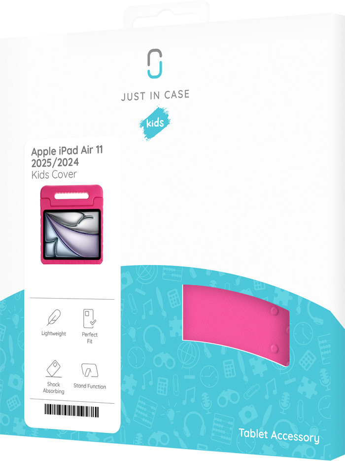 Just in Case Apple iPad Air 11 inches (2025/2024) Kids Cover Pink packaging