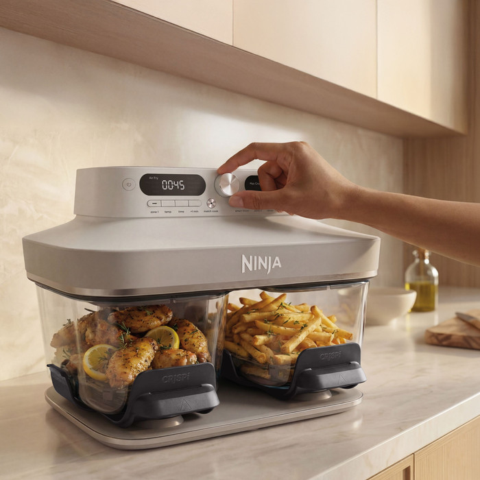 Ninja Crispi Dualzone Ivory product in gebruik