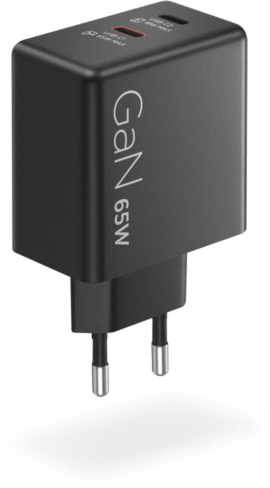 Lenovo Dual Usb C 65W GaN Oplader linkerkant
