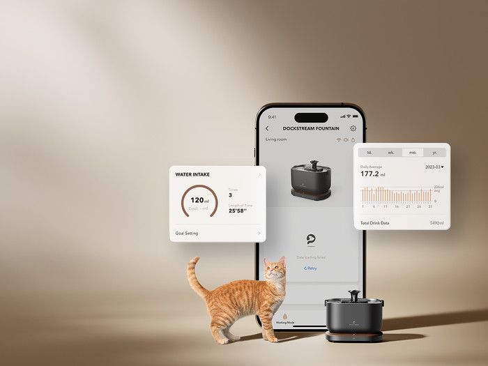 Petlibro Drinkfontein met App PLWF105 Zwart product in gebruik
