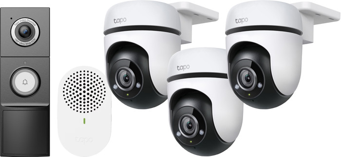 TP-Link Tapo C500 3-Pack + D235 Smart Battery & Wired Doorbell Main Image