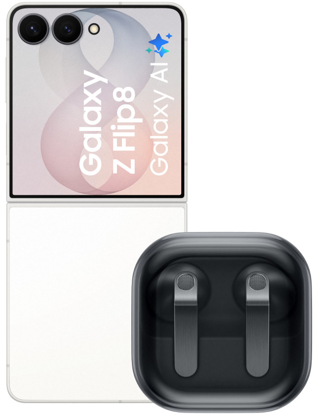 Samsung Galaxy Z Flip 8 512GB White 5G + Samsung Galaxy Buds4 Black Main Image