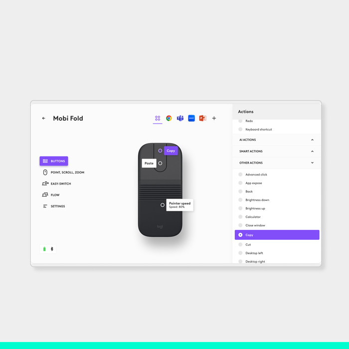 Logitech Mobi Fold Muis Grafiet visual leverancier