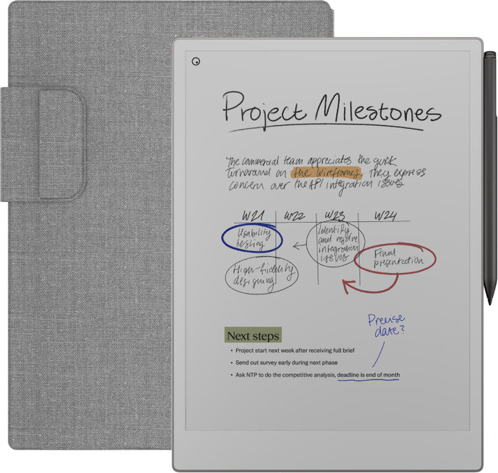 reMarkable Paper Pro + BlueBuilt Book Case Grijs Main Image