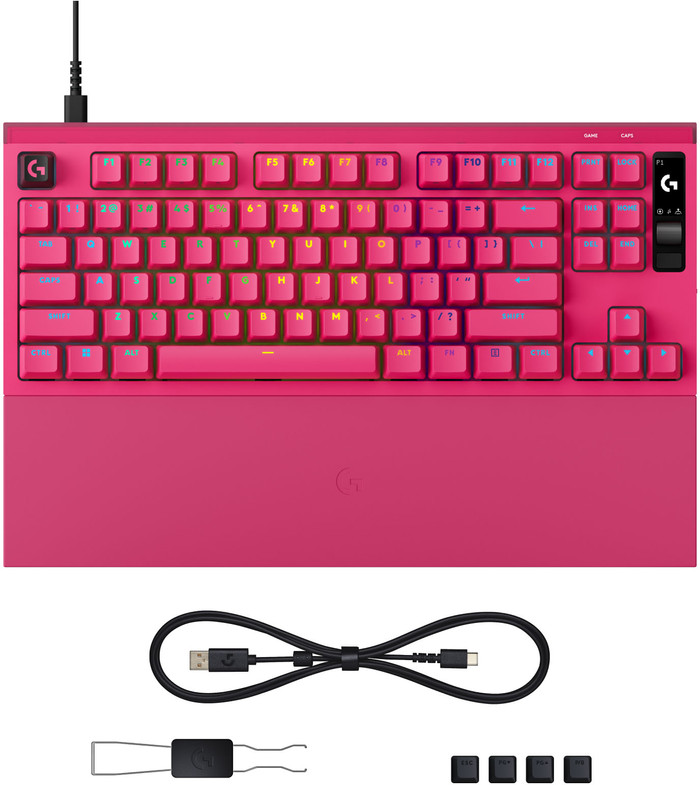 Logitech G PRO X2 RAPID TKL Gaming Toetsenbord Roze Azerty accessoire