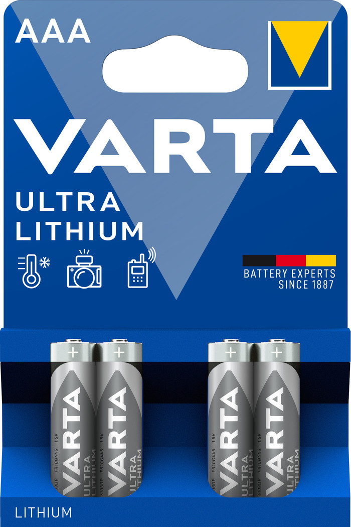 Varta Ultra Lithium AAA Blister 4 stuks Main Image