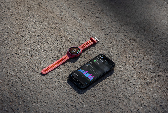Garmin Forerunner 70 43 mm Geel product in gebruik