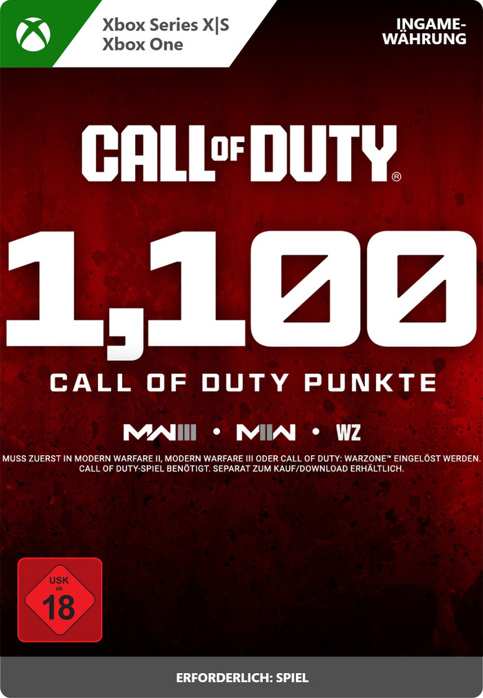 Call of Duty 1.100 Points Xbox Series X|S en Xbox One - Digitaal voorkant