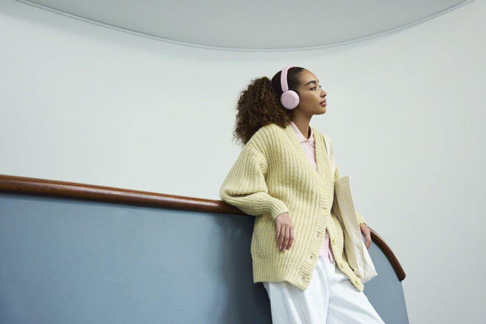 Sony WH-CH535 Pink product in use