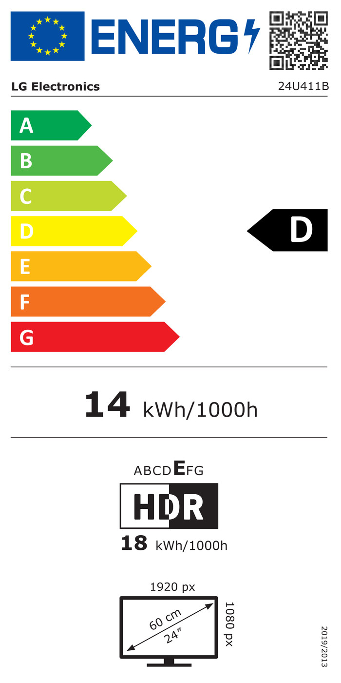 LG 24U411B-B energielabel