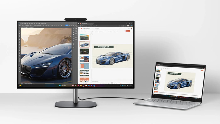 HP OmniStudio X Next Gen AI PC 27-cx0971nb Azerty product in gebruik